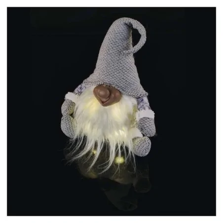 Dekoracje-swiateczne-led - dcfw01 szary krasnoludek led skrzat świąteczny ze świecącą brodą 3xaa emos 