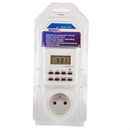 Programatory-czasowe - programator czasowy elektroniczny tsef1  7d bemko 