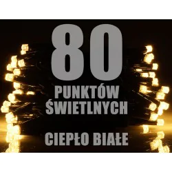 Oswietlenie-choinkowe - ch/0158 lampki choinkowe led lz-led-80g ciepła biel rum-lux 