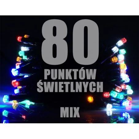 Oswietlenie-choinkowe - ch/0068 lampki choinkowe mix led lz-led-80g rum-lux 