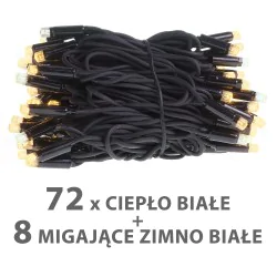 Oswietlenie-choinkowe - ch/0156 lampki zewnętrzne lz-led-flash-80g ciepło białe z zimno białym flash-em rum-lux 