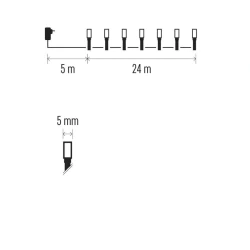 Oswietlenie-choinkowe - lampki choinkowe classic 240 led 24m ciepła zielony przewód ip44 timer d4aw05 emos 