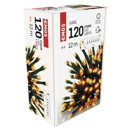 Oswietlenie-choinkowe - światełka choinkowe classic 120 led 12m vintage zielony przewód ip44 timer d4av03 emos 