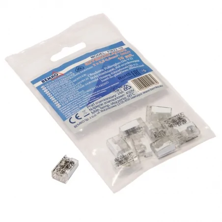 Szybkozlaczki - szybkozłączka biała 10 sztuk 2x 0,5-2,5mm2 pm22-10 bemko 