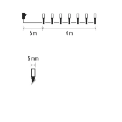 Oswietlenie-choinkowe - kolorowe światełka led choinkowe 4m multikolor 40xled ip44 timer d4am01 emos 