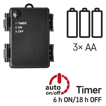 Oswietlenie-choinkowe - lampki choinkowe na baterie led światełka bezprzewodowe 40 led 2,8m 3xaa zimna biel ip44 timer d4fc01 emos 