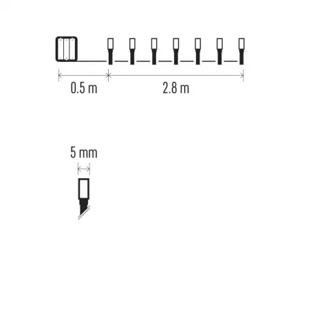 Oswietlenie-choinkowe - lampki choinkowe na baterie led światełka bezprzewodowe 40 led 2,8m 3xaa zimna biel ip44 timer d4fc01 emos 