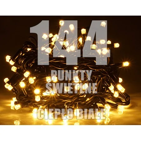 Oswietlenie-choinkowe - ch/0102 lampki choinkowe z programatorem i dodatkowym gniazdem lz-led-tsr-144g ciepła biała rum-lux 