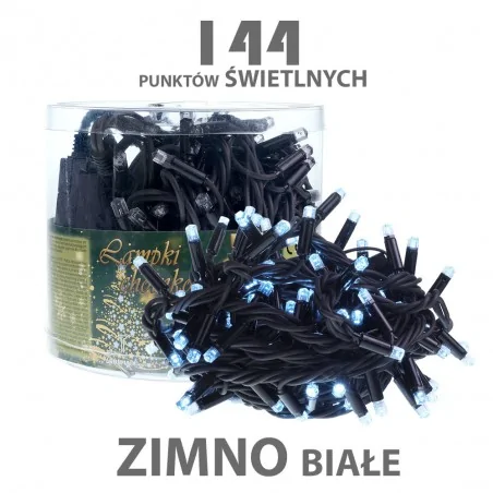 Oswietlenie-choinkowe - ch/0101 lampki choinkowe led z programatorem i dodatkowym gniazdem lz-led-tsr-144g zimna biała rum-lux 