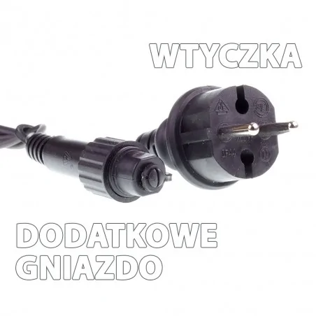 Oswietlenie-choinkowe - ch/0101 lampki choinkowe led z programatorem i dodatkowym gniazdem lz-led-tsr-144g zimna biała rum-lux 