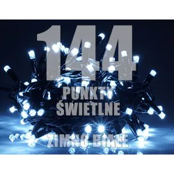 Oswietlenie-choinkowe - ch/0101 lampki choinkowe led z programatorem i dodatkowym gniazdem lz-led-tsr-144g zimna biała rum-lux 