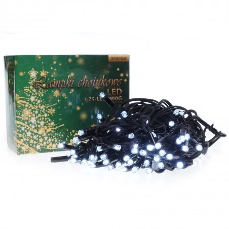 Oswietlenie-choinkowe - lampki choinkowe led z dodatkowym gniazdem zewnętrzne zimne 