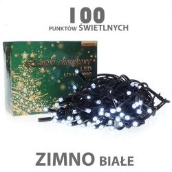 Oswietlenie-choinkowe - lampki choinkowe led z dodatkowym gniazdem zewnętrzne zimne 