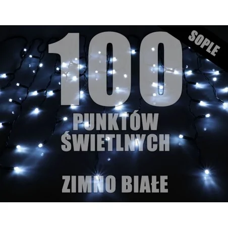 Oswietlenie-choinkowe - lampki choinkowe led z dodatkowym gniazdem zewnętrzne zimne 