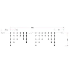 Oswietlenie-choinkowe - lampki choinkowe led z dodatkowym gniazdem zewnętrzne zimne 