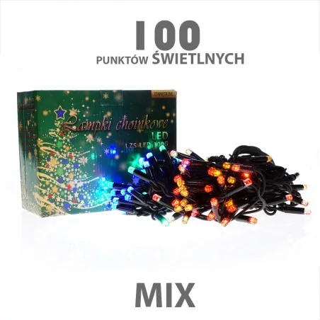 Oswietlenie-choinkowe - lampki choinkowe led kolorowe z dodatkowym gniazdem na zewnątrz 