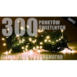 Oswietlenie-choinkowe - ch/0146 lampki choinkowe sople lzs-eco-led-300 ciepła biała rum-lux 