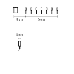 Oswietlenie-choinkowe - światełka na choinkę cluster 80 led 5,6m 3x aa zimna biel ip44 timer d4fc02 emos 