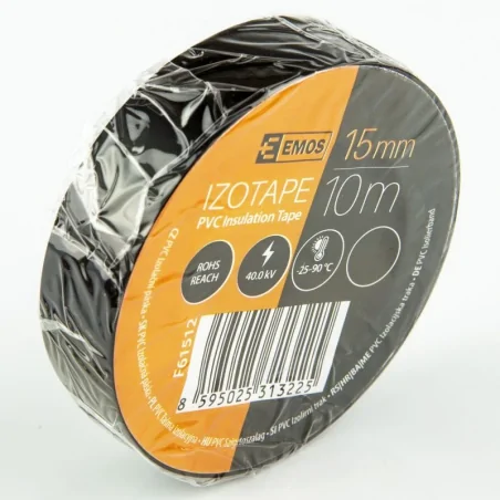 Tasmy-izolacyjne - taśma izolacyjna 15/10 czarna f61512 emos 