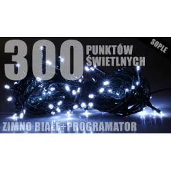 Oswietlenie-choinkowe - ch/0148 lampki choinkowe sople lzs-eco-led-300 zimna biała rum-lux 