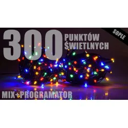 Oswietlenie-choinkowe - ch/0147 lampki choinkowe sople lzs-eco-led-300 kolorowe rum-lux 