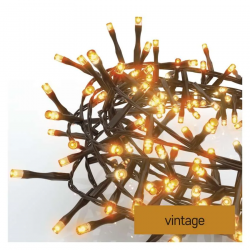 Dekoracje-swiateczne-led - vintage łańuch choinkowy jeżyk classic cluster 300led 6m ip44 timer d4bv04 emos