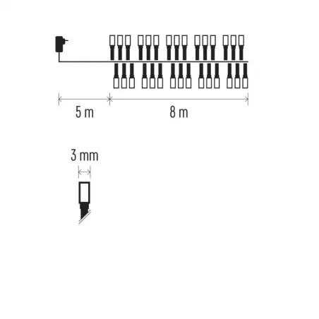 Oswietlenie-choinkowe - światełka jeżyk na choinkę classic cluster 400led 8m zimna ip44 timer d4bc02 emos 