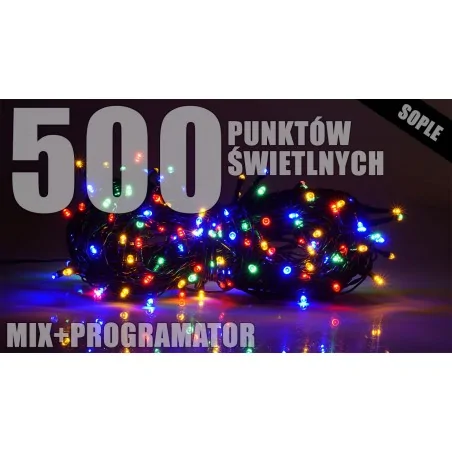 Oswietlenie-choinkowe - ch/0152 lampki choinkowe sople lzs-eco-led-500 mix rum-lux 