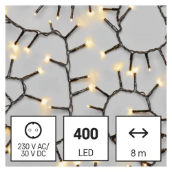 Oswietlenie-choinkowe - światełka choinkowe jeżyk classic cluster 400led 8m ciepła czarny ip44 timer d4bw02 emos 