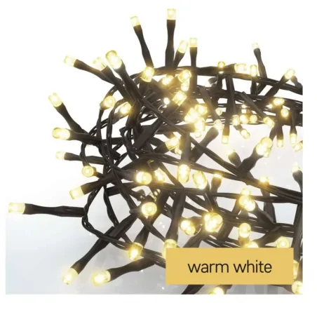 Oswietlenie-choinkowe - lampki na choinkę jeżyk ledx600szt. classic cluster 12m ciepła czarny ip44 timer d4bw03 emos 