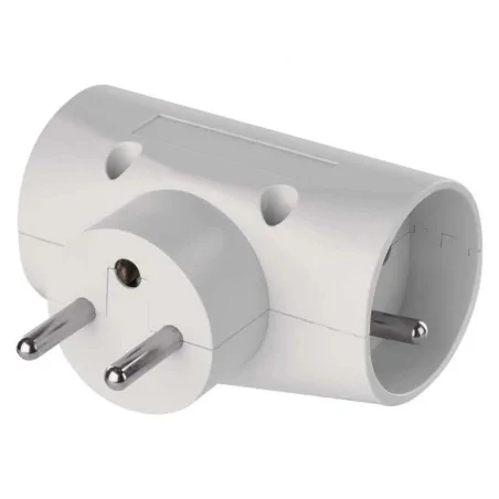 Rozgalezniki - rozgałęźnik potrójny z uziemieniem 2 gniazda okrągłe i 1 proste p0023n emos 