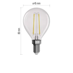 Gwint-trzonek-e14 - żarówka led barwa ciepła biała filament mini globe e14 1,8w (25w) 250lm zf1200 emos 