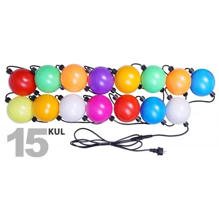Oswietlenie-choinkowe - pw/0067 lampki choinkowe kolorowe kule lz-led-ld-15 pw/0067 rum-lux 
