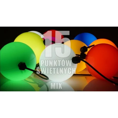 Oswietlenie-choinkowe - pw/0067 lampki choinkowe kolorowe kule lz-led-ld-15 pw/0067 rum-lux 