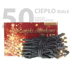 Oswietlenie-choinkowe - ch/0098 lampki choinkowe led z dodatkowym gniazdem lw-led-50g ciepła biała rum-lux 