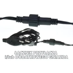 Oswietlenie-choinkowe - ch/0098 lampki choinkowe led z dodatkowym gniazdem lw-led-50g ciepła biała rum-lux 