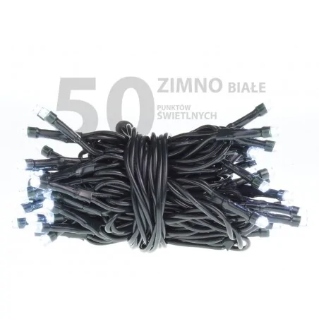 Oswietlenie-choinkowe - ch/0097 lampki choinkowe led z dodatkowym gniazdem lw-led-50g zimna biała rum-lux 