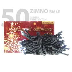 Oswietlenie-choinkowe - ch/0097 lampki choinkowe led z dodatkowym gniazdem lw-led-50g zimna biała rum-lux 