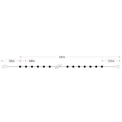 Oswietlenie-choinkowe - ch/0097 lampki choinkowe led z dodatkowym gniazdem lw-led-50g zimna biała rum-lux 