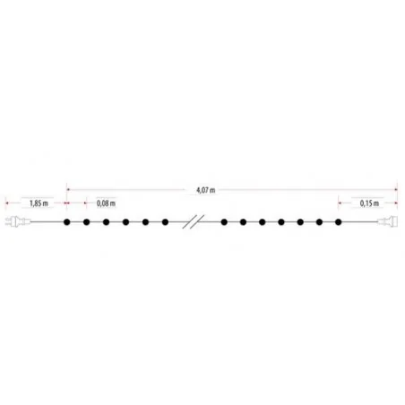 Oswietlenie-choinkowe - ch/0097 lampki choinkowe led z dodatkowym gniazdem lw-led-50g zimna biała rum-lux 