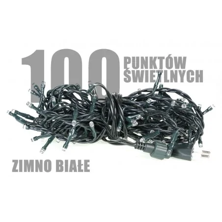 Oswietlenie-choinkowe - ch/0123 lampki choinkowe led z dodatkowym gniazdem lw-eco-led-100g zb zimna biała rum-lux 
