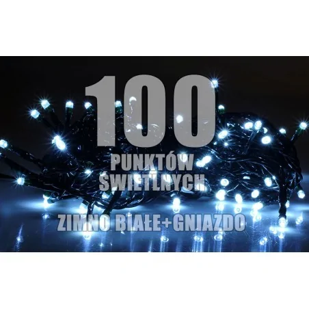 Oswietlenie-choinkowe - ch/0123 lampki choinkowe led z dodatkowym gniazdem lw-eco-led-100g zb zimna biała rum-lux 
