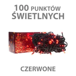 Oswietlenie-choinkowe - ch/0025 lampki choinkowe led z dodatkowym gniazdem lw-led-100g czerwone rum-lum 