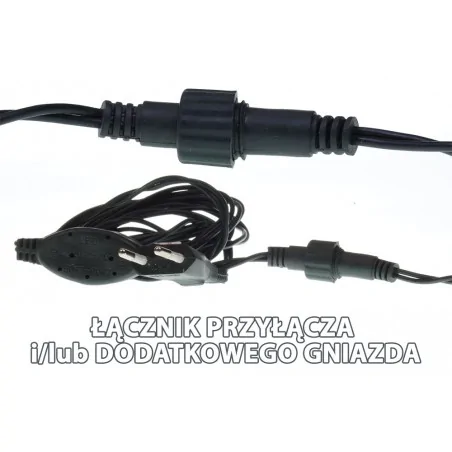 Oswietlenie-choinkowe - ch/0025 lampki choinkowe led z dodatkowym gniazdem lw-led-100g czerwone rum-lum 
