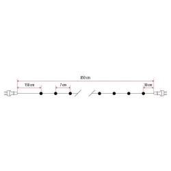 Oswietlenie-choinkowe - ch/0025 lampki choinkowe led z dodatkowym gniazdem lw-led-100g czerwone rum-lum 