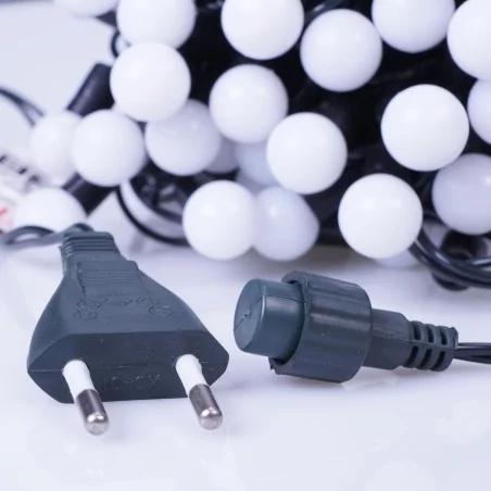 Oswietlenie-choinkowe - ch/0103 lampki choinkowe mleczne kulki led z dodatkowym gniazdem lw-led-sball-50g zimne rum-lux 