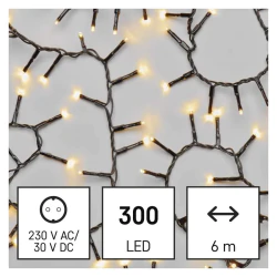 Oswietlenie-choinkowe - lampki choinkowe led classic cluster jeżyk 300led 6m ciepła czarny ip44 timer d4bw04 emos 