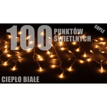 Oswietlenie-choinkowe - ch/0010 lampki choinkowe sople kurtyna lws-100 g ciepła biała rum-lux 