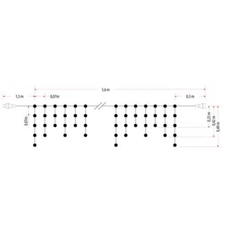 Oswietlenie-choinkowe - ch/0010 lampki choinkowe sople kurtyna lws-100 g ciepła biała rum-lux 