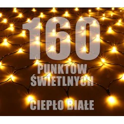 Oswietlenie-choinkowe - ch/0111 lampki choinkowe siatka led lw-led-net-160g barwa ciepła rum-lux 